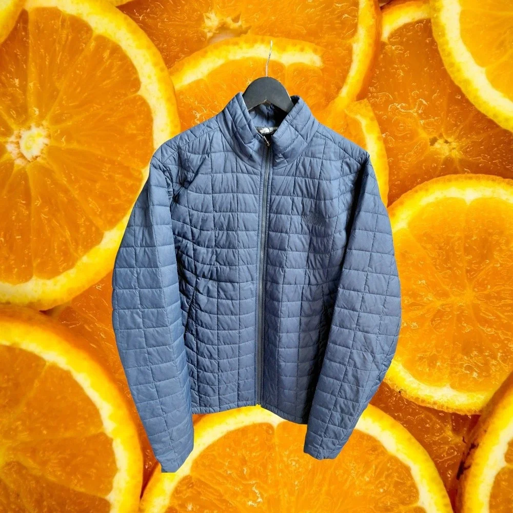 The North Face Mens M Navy Quilted Full Zip Puffer‎ Jacket Insulated Coat